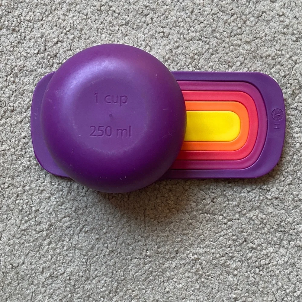 Colorful Nested Measuring Cups & Spoons Set — Purple/Red/Orange/Yellow